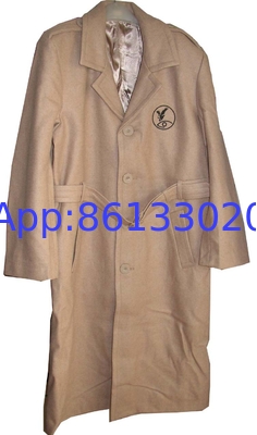 Warm Regular Fit Wool Military Coat With Long Sleeves