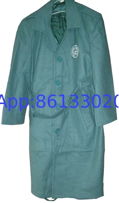 Warm Regular Fit Wool Military Coat With Long Sleeves