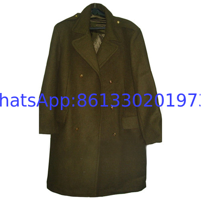 Warm Regular Fit Wool Military Coat With Long Sleeves