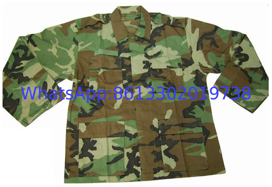Olive Green Cotton Military Uniform with Multiple Pockets