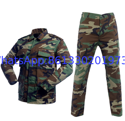 Unisex Digital Camouflage Combat Uniform with Mandarin Collar and Button Closure