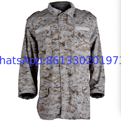 Unisex Digital Camouflage Combat Uniform with Mandarin Collar and Button Closure