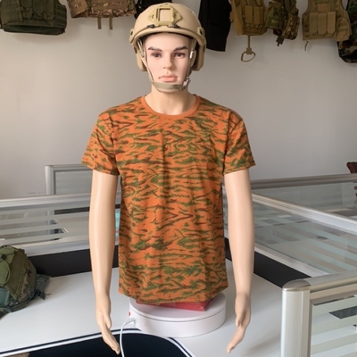 Breathable Camouflage Military T-Shirt Polyester Or Mixed Pattern Camouflage Moisture Wicking