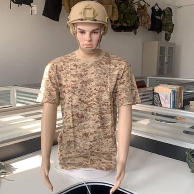 Breathable Camouflage Military T-Shirt Polyester Or Mixed Pattern Camouflage Moisture Wicking