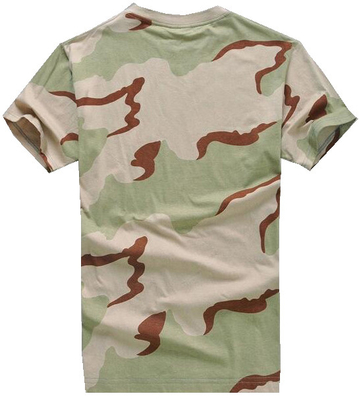 Regular Fit Camouflage Military T-Shirt with Short Sleeves and Camouflage Print Pattern
