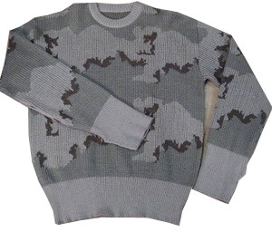 Solid Military Sweater with Long Sleeve and Two Front Pockets