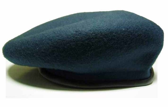 Flat Top Military Beret with Elastic Band Closure and Lightweight Construction