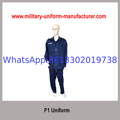 Army Navy Blue Color Satin French Style F1 Military Uniform for Police Wear